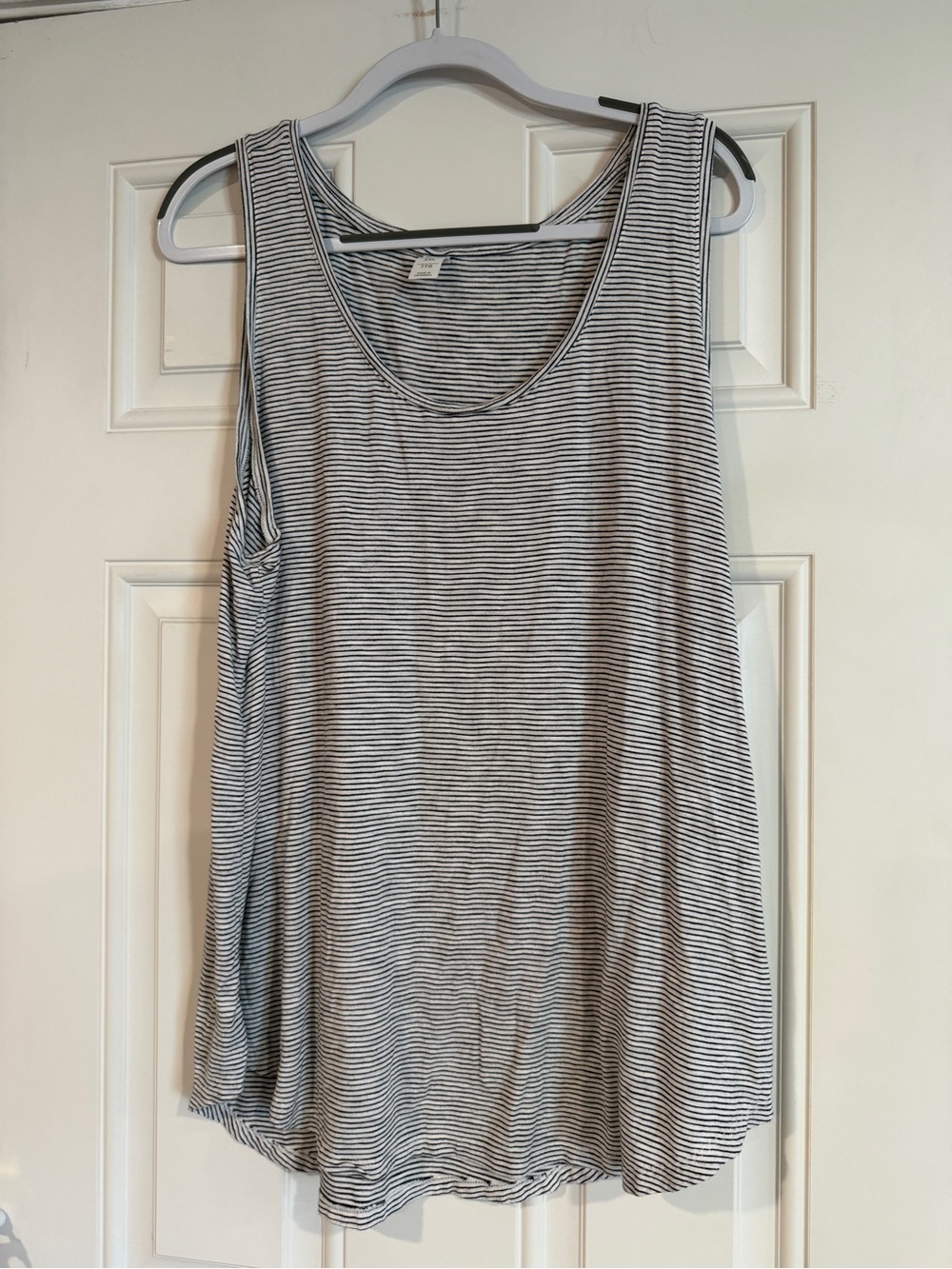 Old Navy Black and White Striped Scoop Neck Tank